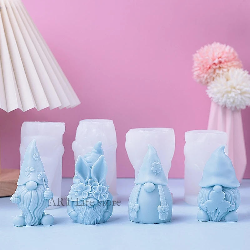 Soap Making Home - Christmas Dwarf Silicone Candle Mold 3d