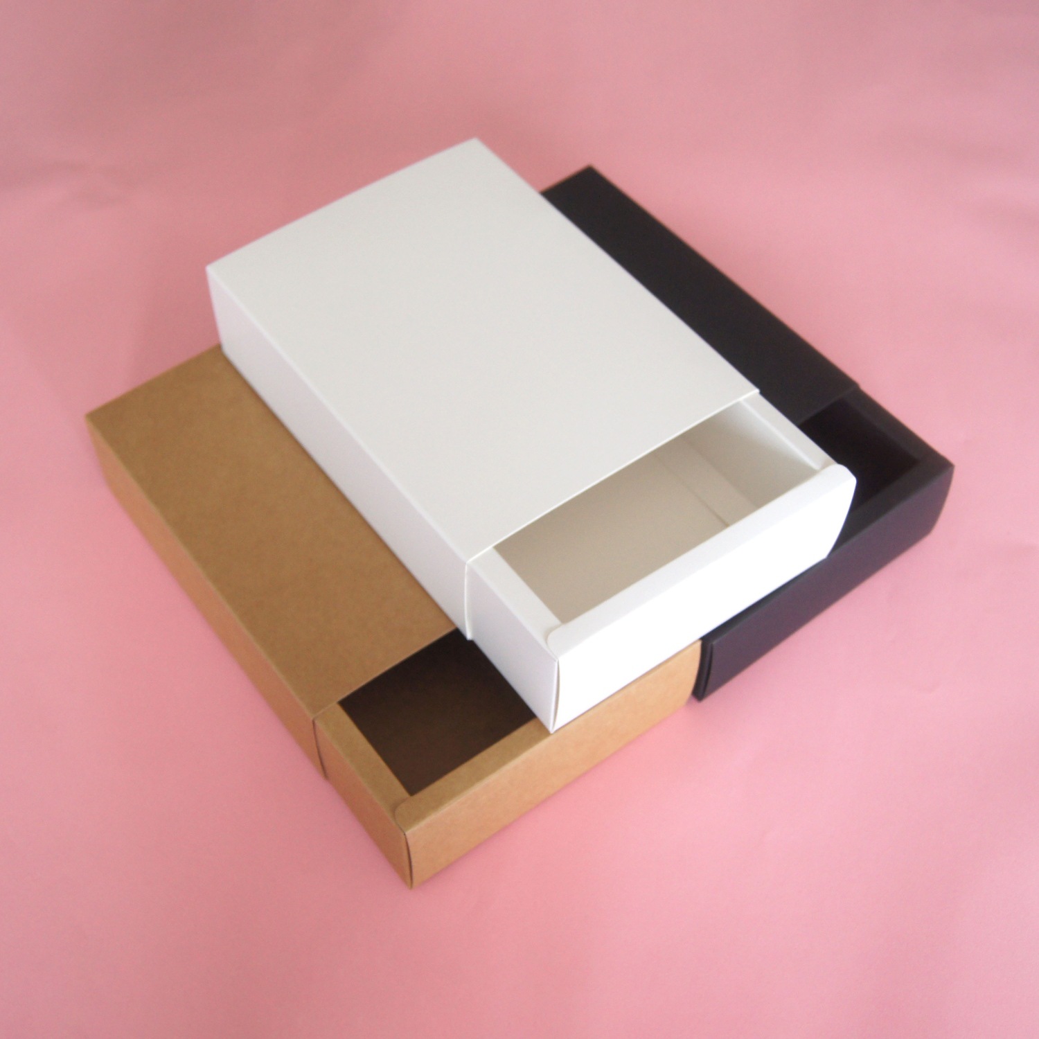 Kraft Soap Label - Drawer Gift Box White Black Kraft