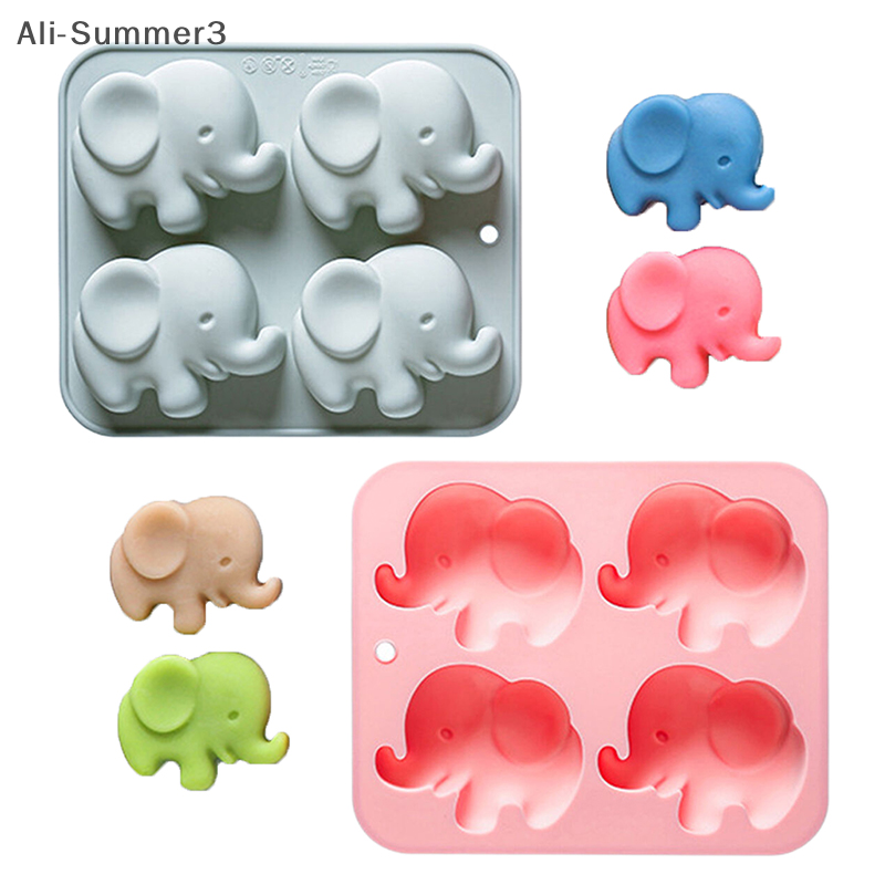 Soap Making Equipment - 4-hole Baby Elephant Silicone Mold Cute