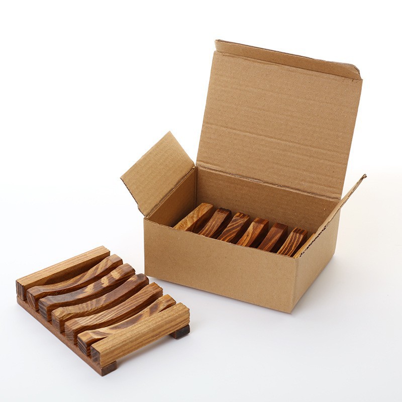 Soap Dish Draining - Wooden Natural Bamboo Soap Dishes Tray