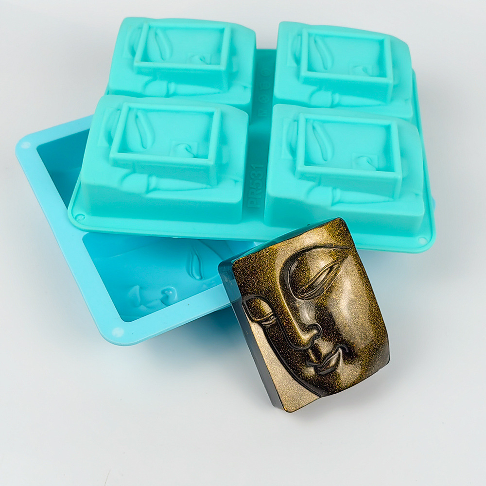 Soap Making Line - 4 Holes Buddha Portrait Soap Mold