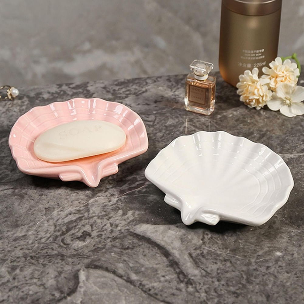 Ceramic Soap Holder, Sea-Shell – обзор и цена Soap Dish Draining