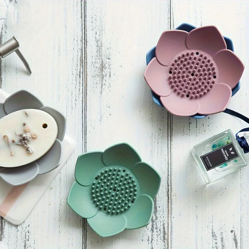 1pcs Bathroom Soap Box Lotus D – обзор и цена Soap Dish Draining