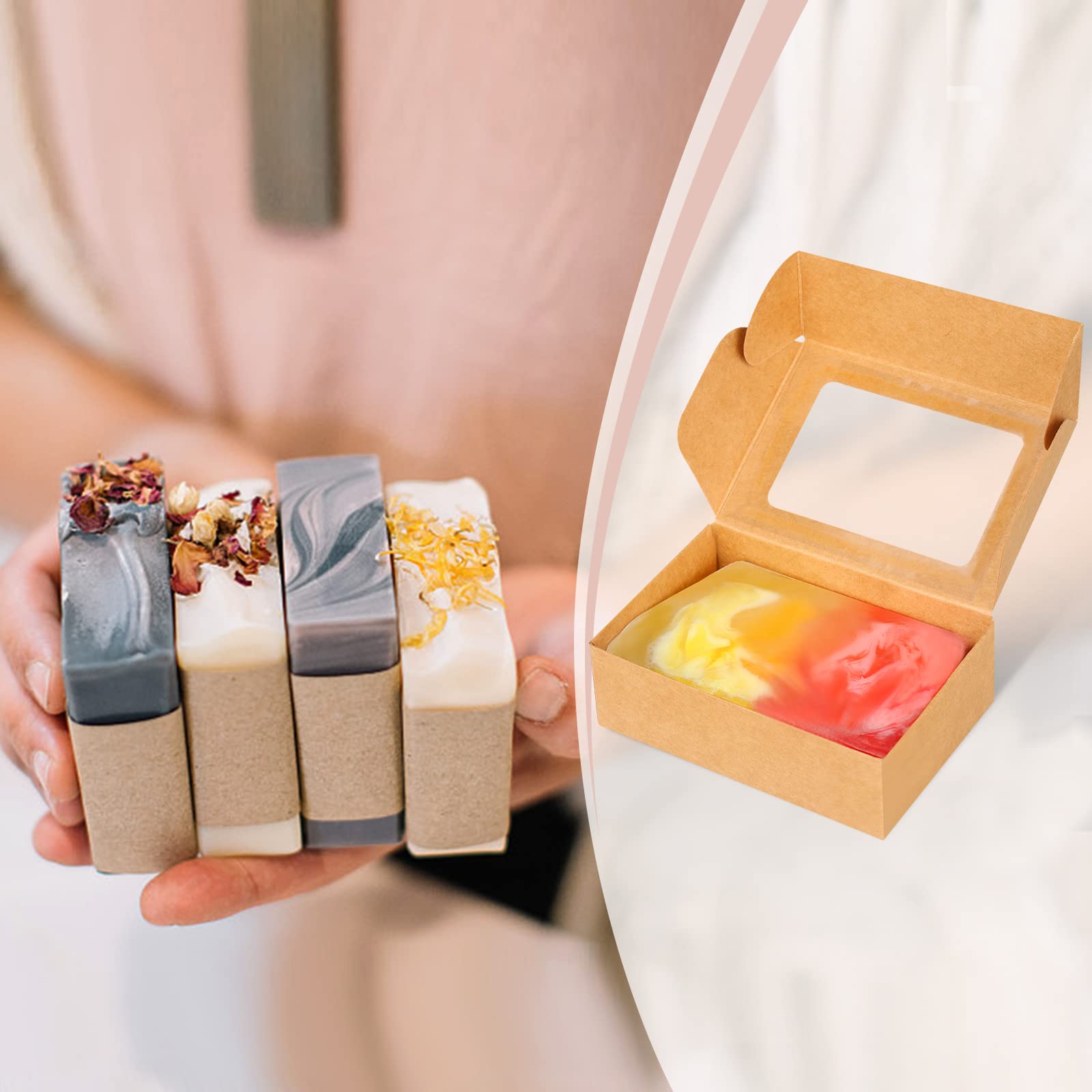 50Pcs Mini Kraft Paper Box wit – обзор и цена Kraft Soap Label