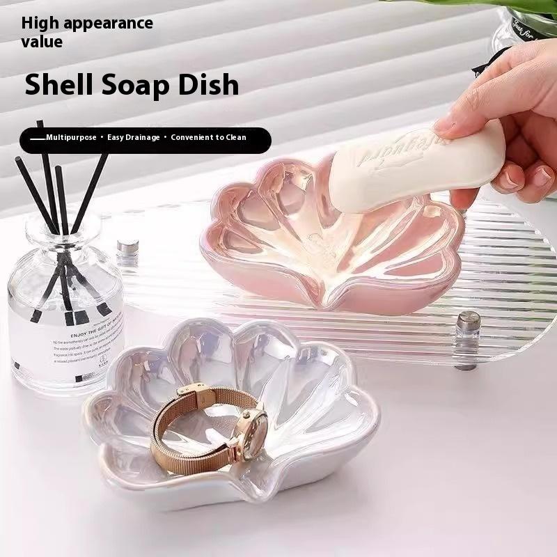 1/2Pcs Shell Shape Drain Soap  – обзор и цена Soap Dish Draining