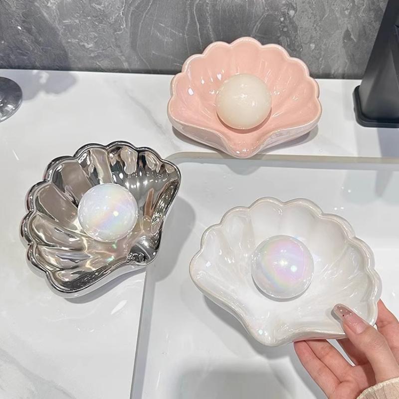 1/2Pcs Shell Shape Drain Soap  – обзор и цена Soap Dish Draining